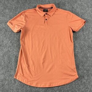 Cuts Polo Shirt Mens Medium Orange Curve Hem Performance Casual Stretch Golf